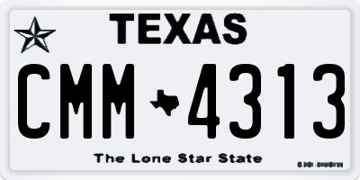 TX license plate CMM4313