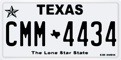 TX license plate CMM4434