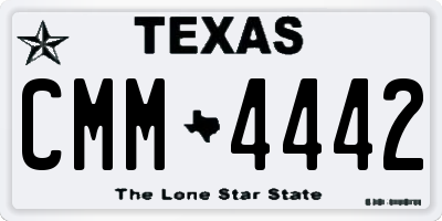 TX license plate CMM4442