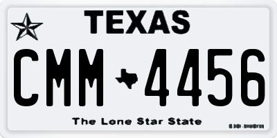TX license plate CMM4456