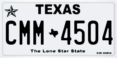 TX license plate CMM4504