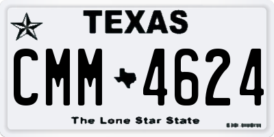 TX license plate CMM4624