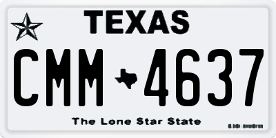 TX license plate CMM4637