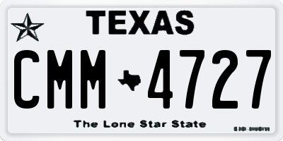 TX license plate CMM4727