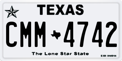 TX license plate CMM4742