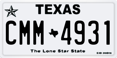 TX license plate CMM4931