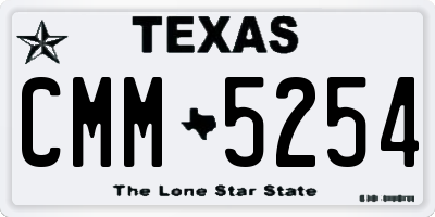 TX license plate CMM5254