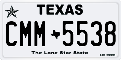 TX license plate CMM5538