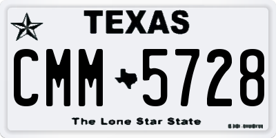 TX license plate CMM5728