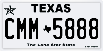 TX license plate CMM5888