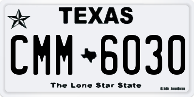 TX license plate CMM6030