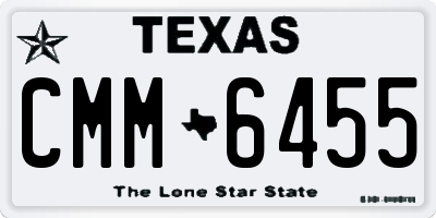 TX license plate CMM6455