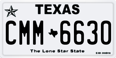 TX license plate CMM6630
