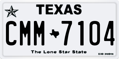 TX license plate CMM7104