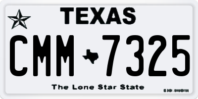 TX license plate CMM7325