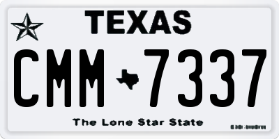 TX license plate CMM7337