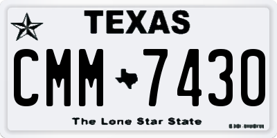TX license plate CMM7430