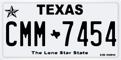 TX license plate CMM7454