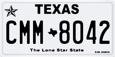 TX license plate CMM8042