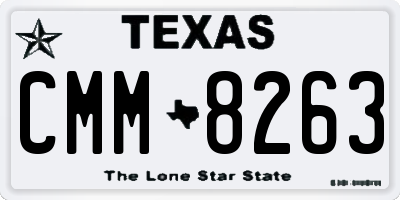 TX license plate CMM8263