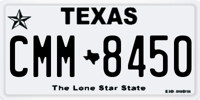 TX license plate CMM8450