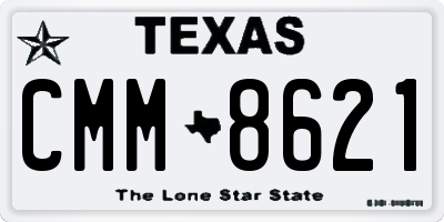 TX license plate CMM8621