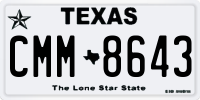 TX license plate CMM8643