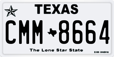 TX license plate CMM8664