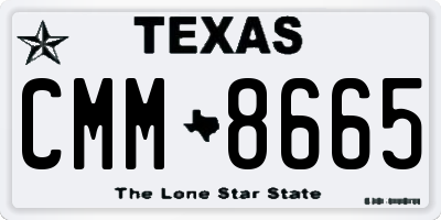 TX license plate CMM8665