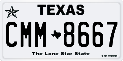 TX license plate CMM8667