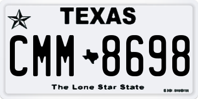 TX license plate CMM8698