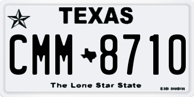 TX license plate CMM8710
