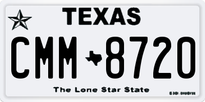 TX license plate CMM8720