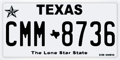 TX license plate CMM8736