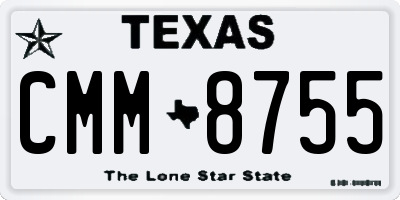 TX license plate CMM8755