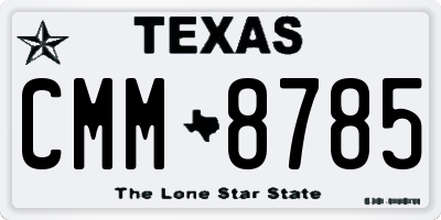 TX license plate CMM8785