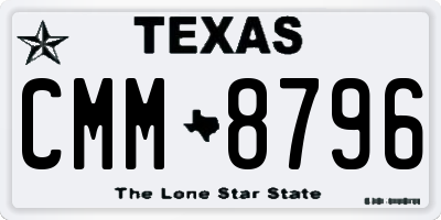TX license plate CMM8796