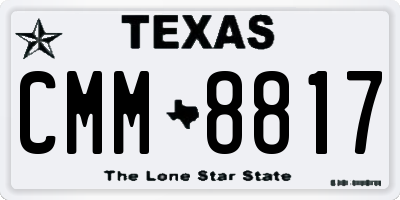TX license plate CMM8817