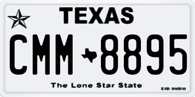TX license plate CMM8895