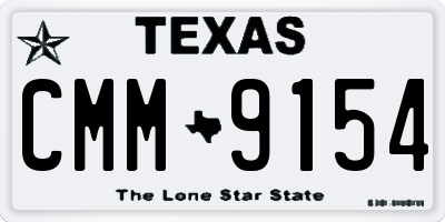 TX license plate CMM9154