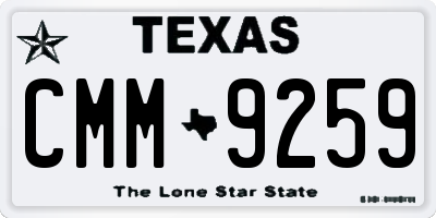 TX license plate CMM9259