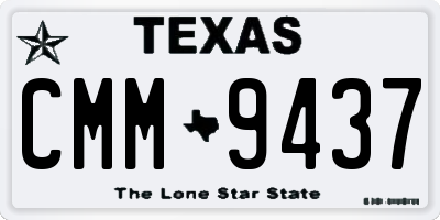 TX license plate CMM9437