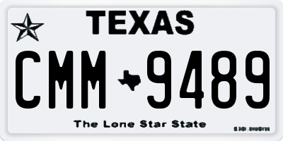 TX license plate CMM9489