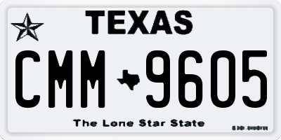 TX license plate CMM9605