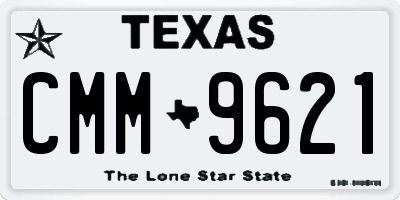 TX license plate CMM9621