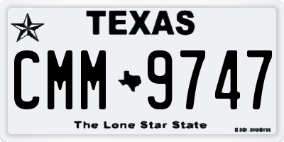 TX license plate CMM9747