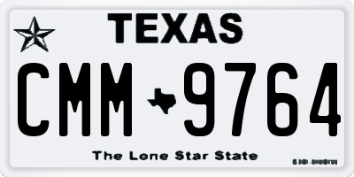TX license plate CMM9764