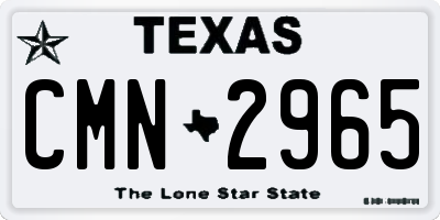 TX license plate CMN2965