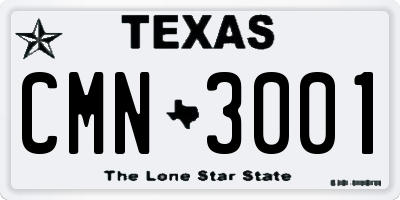 TX license plate CMN3001