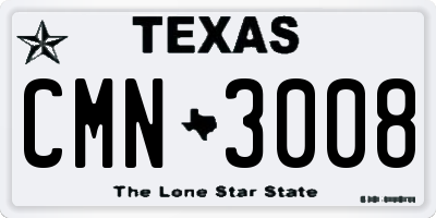 TX license plate CMN3008